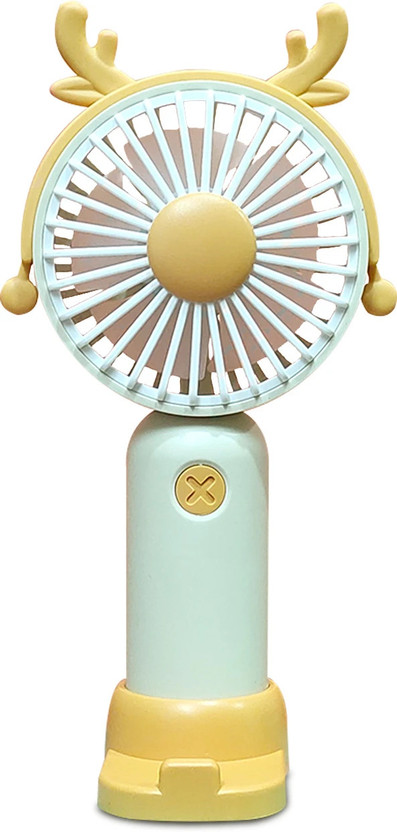 Symbelle USB Portable Fan with Mobile Holder – Cute Fan for Office, Bedroom, Travel | DD8055 USB Fan, Rechargeable Fan(Yellow, White)