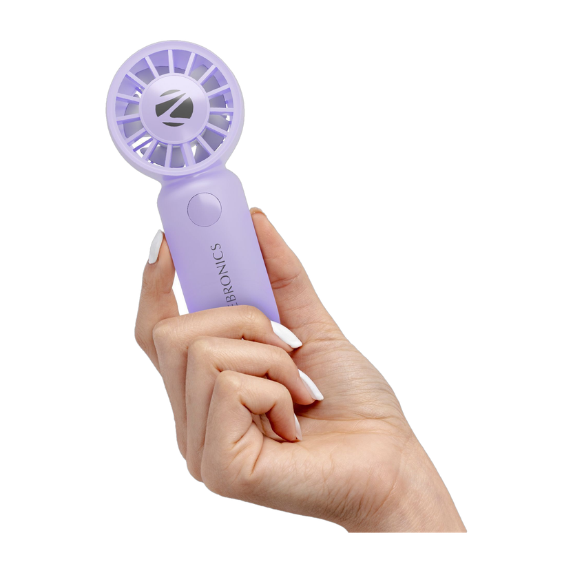 ZEBRONICS Portable Hand, Upto 3h Backup,10500 RPM, Rechargeable Battery,5 Speed Modes ZEB-Heat Buster 100 Purple USB Fan(Purple)