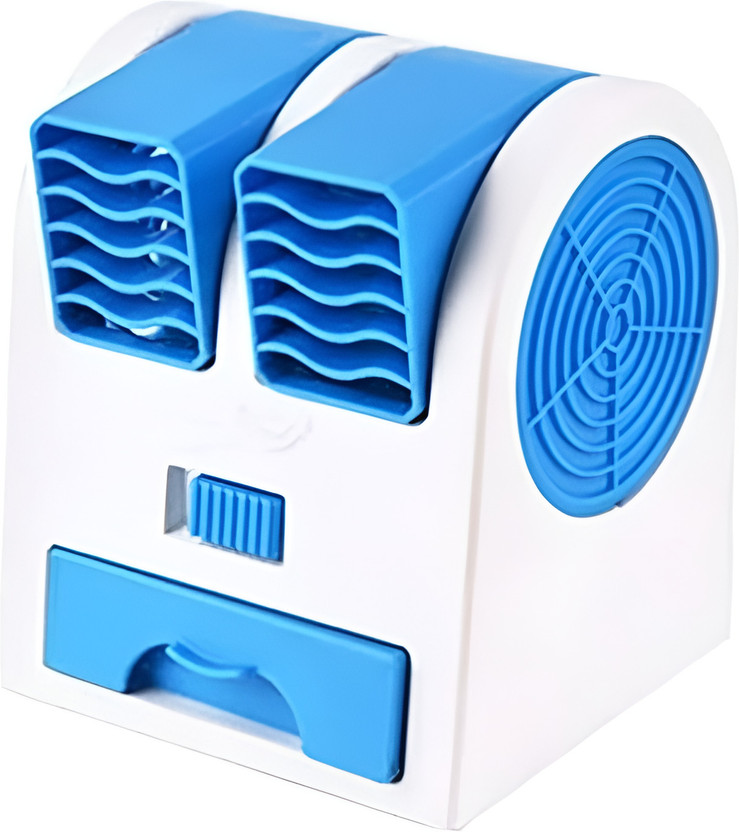 Apricot Solutions VMS-F001 Mini Portable Cooling Air Cooler with Water Tank, Quiet Operation USB & Battery Powered USB Air Cooler(Blue)