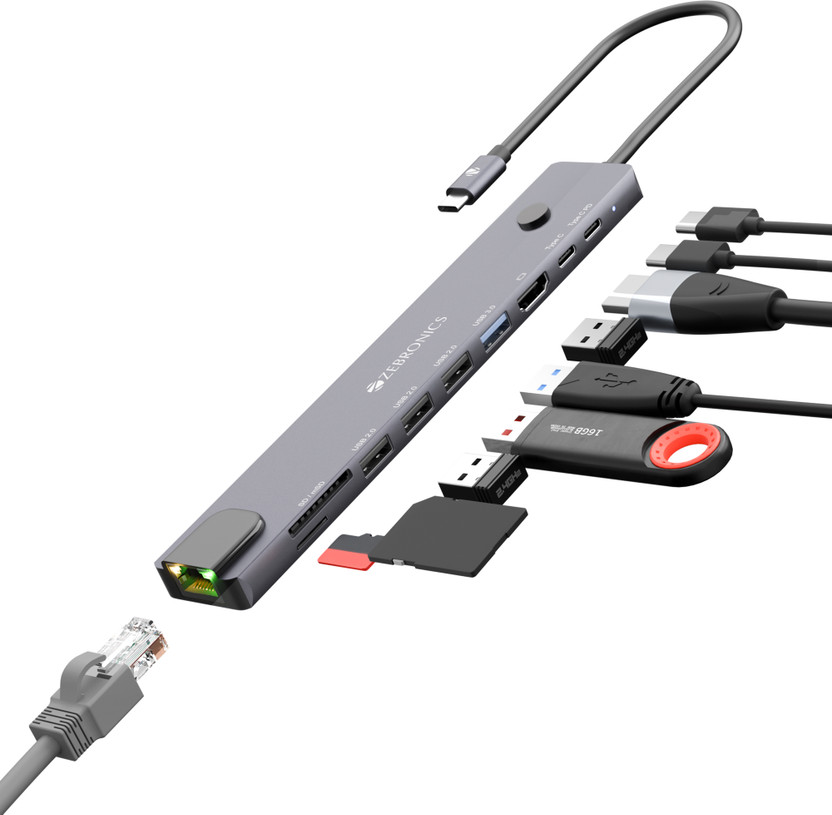 ZEBRONICS ZEBRONICS ZEB - CT101 PLUS ZEB - CT101 PLUS USB Hub(Grey) - Flipkart Deal