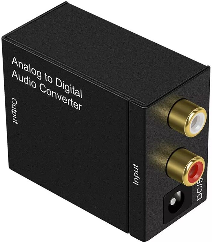 RuhZa Analog to Digital Audio Converter Optical Coaxial Cables RCA Toslink Audio Sound Adapter for TV for Xbox etc Sound Card(Black)