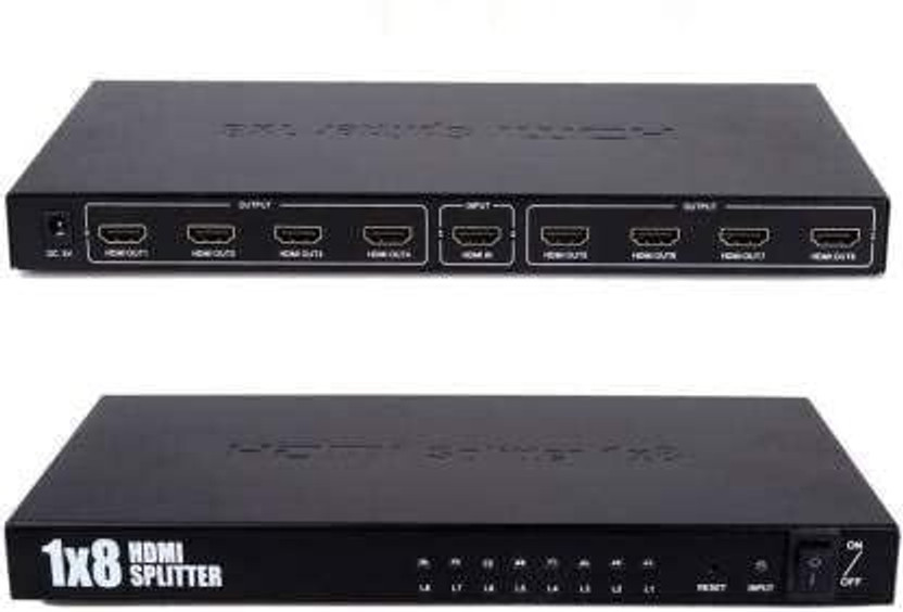 VOOCME HDMI Splitter 1 in 8 Port Out of Full HD Support 1080 P 4k 1x8 HDMI Splitter 4K Media Streaming Device(Black)