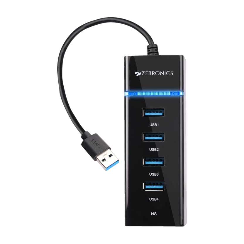 ZEBRONICS ZEBRONICS (4 in 1 Hub), 4 Ports, USB 3.0, Backward Compatible, Multi Device Connection ZEB- 300HB USB Hub(Black) - Flipkart Deal