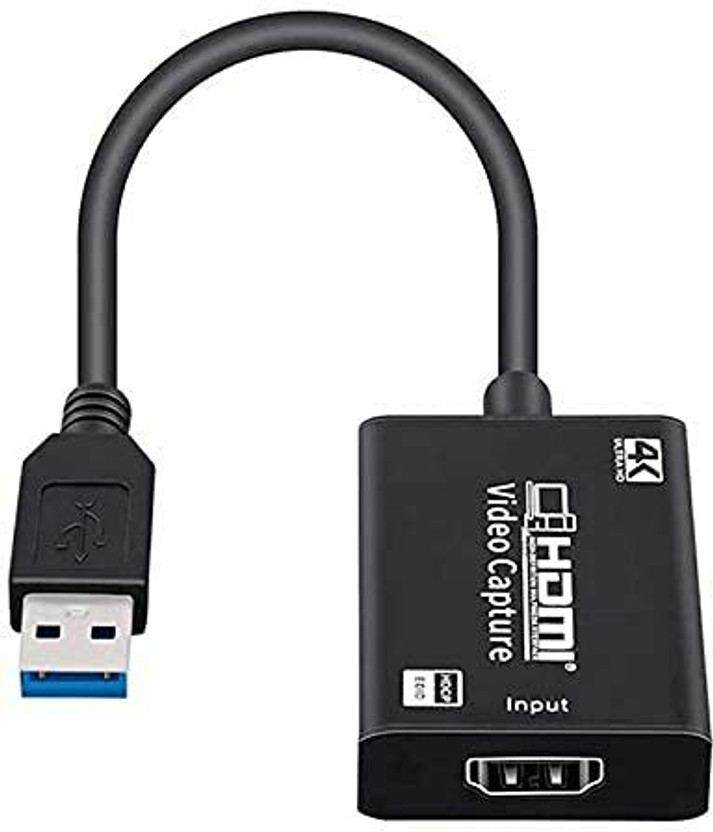 TERABYTE USB 3.0 Video Capture Card, hdmi Capture Card, Full HD 1080P 60fps 4k for Live Media Streaming Device(Black)