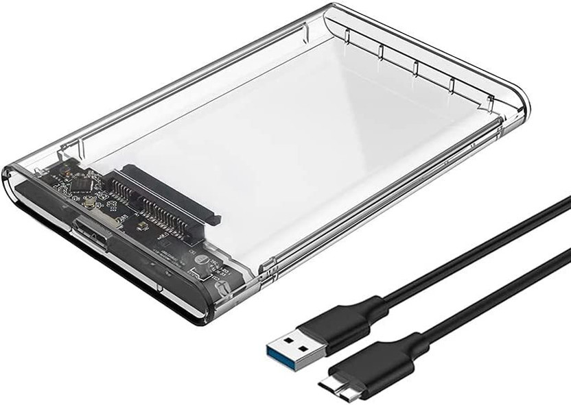 VOOCME USB Type C 3.1 to 2.5 Inch Sata , Compatible for Mac OS Windows Linux Media Streaming Device(Transparant)