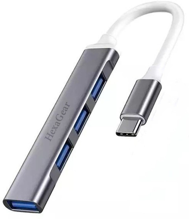 HexaGear HexaGear USB C Hub Adapter 4 Ports Fast Data Transfer Design, Computer Laptop Mobile USB C Hub Adapter 4 Ports Fast Data, USB Hub(Silver) - Flipkart Deal