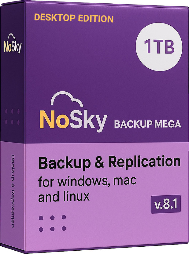 NoSky NoSky_Backup Mega 1 TB Cloud Backup Software(1 year, 1 PC)