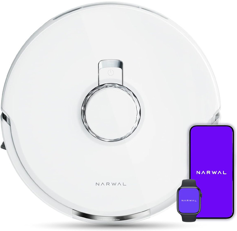 Narwal Freo X Plus Robotic Floor Cleaner with 7800Pa Suction, 7 Weeks Storage, Zero Tangle Brush, 5200mAh Battery, 3D Mapping, Google Home, Alexa, Siri & App Compatible, 254 Mins (WiFi Connectivity)(White)