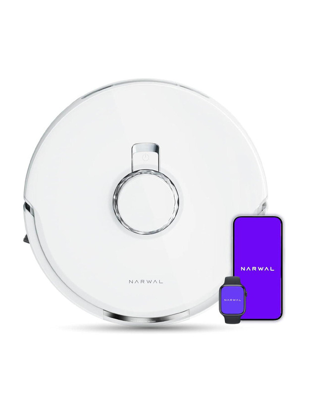 Narwal Freo X Plus Robotic Floor Cleaner with 7800Pa Suction, 7 Weeks Storage, Zero Tangle Brush, 5200mAh Battery, 3D Mapping, Google Home, Alexa, Siri & App Compatible, 254 Mins (WiFi Connectivity)(White)