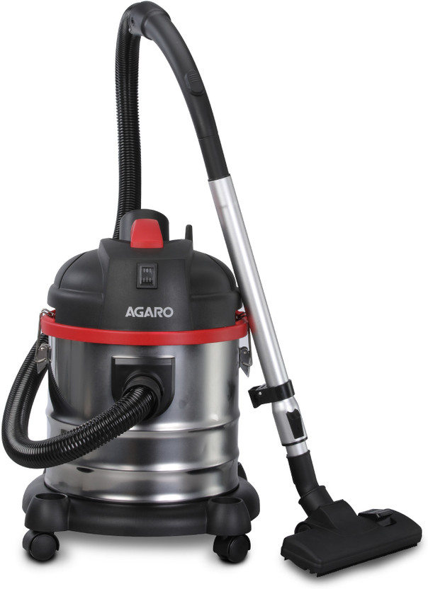 AGARO Ace Wet & Dry Vacuum Cleaner 1600 Watts, 21.5 kPa Suction Power with Dust Bag, 21 litres Tank Capacity, for Home Use, Blower Function, Washable 3L Dust Bag, Stainless Steel Body(Black, Red)