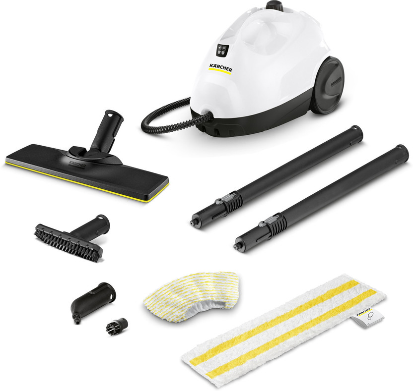 Karcher SC 2 EasyFix Steam Cleaner |1500W | 3.2 Bar Pressure|1200L Steam/L Water Steam Mops with 2 in 1 Mopping and Vacuum(White/Black)