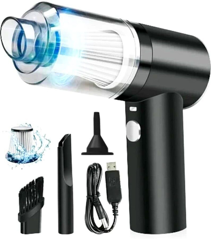 JAXHOM car vaccum cleaner | car vacuum cleaner | vacuum cleaner for car | mini vacuum Cordless Vacuum Cleaner with Anti-Bacterial Cleaning(Black)