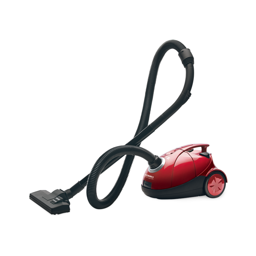 EUREKA FORBES Quick Clean DX Dry Vacuum Cleaner with 1200 Watts Powerful Suction Control, 3 Free Reusable dust Bag Worth Rs 500, Comes with Multiple Accessories, Dust Bag Full Indicator (Red), Standard with Reusable Dust Bag(Red, Black)