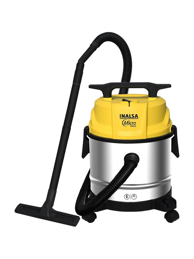 Inalsa Micro WD12 Multifunctional Wet/Dry/Blower | Powerful Suction 1200W Wet & Dry Vacuum Cleaner with 2 in 1 Mopping and Vacuum(Yellow, Silver)