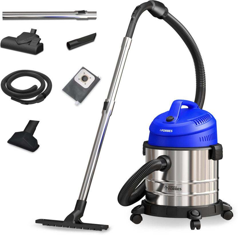EUREKA FORBES Endura Wet & Dry Vacuum Cleaner 22 kPa High Power Suction Vacuum Cleaner | Blower Function | 20 litres Tank Capacity | High strength Stainless Steel Body | 7 Multipurpose Accessories |1 Year Warranty with 2 in 1 Mopping and Vacuum(Blue, Black, Silver)