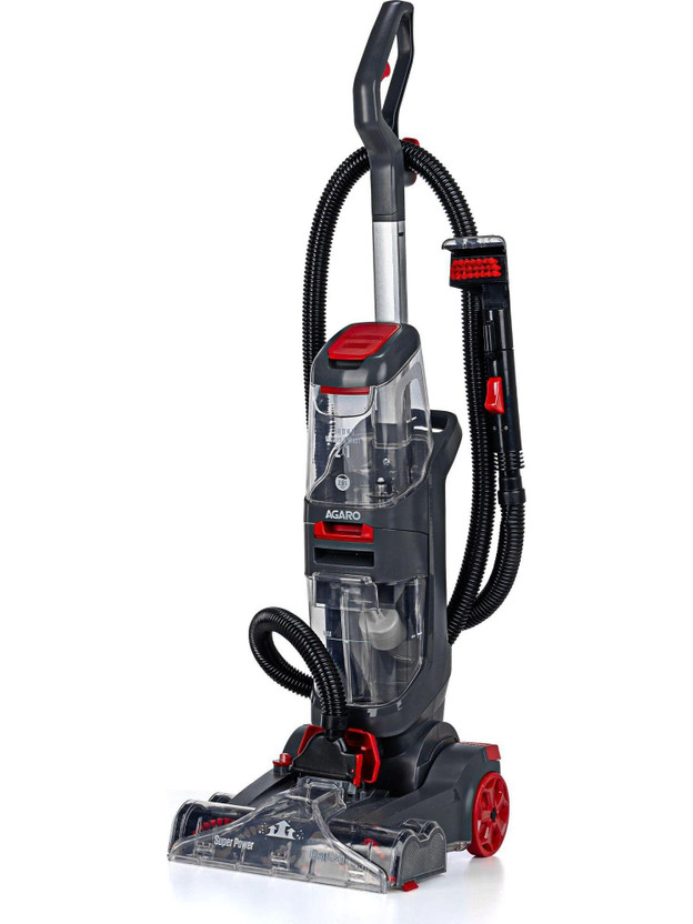 AGARO Elite Upright Wet & Dry Carpet Cleaner, 800W, 13.5 kPa Suction Pressure Wet & Dry Vacuum Cleaner(Red, Grey)