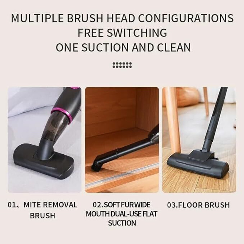 SHOPOGENIX 3-in-1 Cleaning Machine | Stick + Handheld Vacuum with Washable Filter Hand-held Vacuum Cleaner(Red + Black)