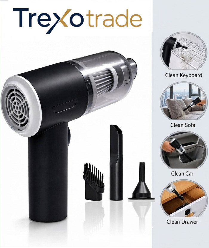 TREXOTRADE Futuristic and premium feel, perfect for tech-savvy consumers. Hand-held Vacuum Cleaner(Black CC)