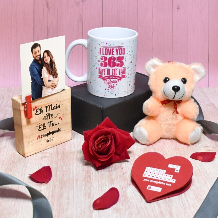 Indigifts Mug, Greeting Card, Photoframe, Soft Toy Gift Set
