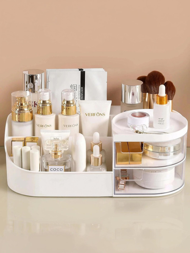 Suprita Cosmetic Makeup Jewellery Stationery Vanity Organizer Drawer Storage Box Makeup Box, Desk Organiser, Stationary Organiser Vanity Box(White)