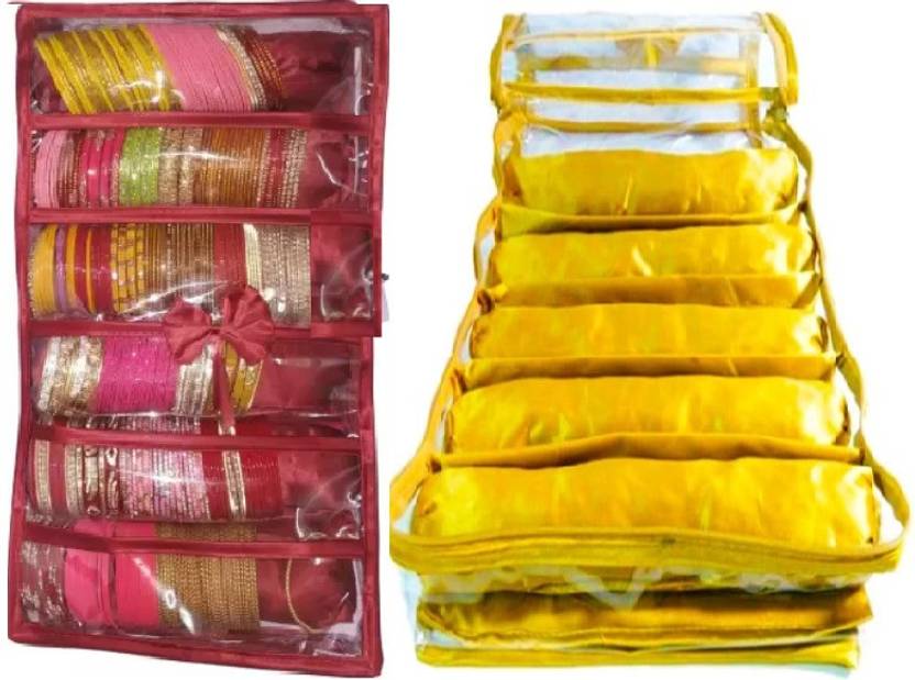 BRAVO AND CO Presents Combo of Gold bangle box + Maroon Bangle box