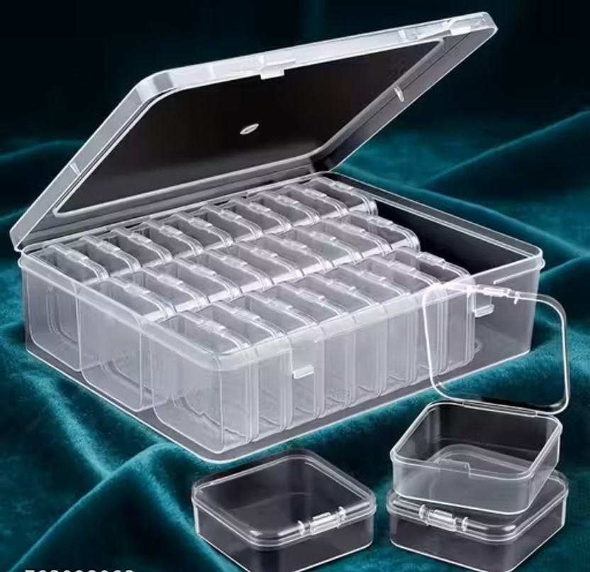 ZEN G Transparent Jewelry Organizer Box for Beads, Rings, Earrings & Small Items JEWELLERY ORGANIZER Vanity Box(White)
