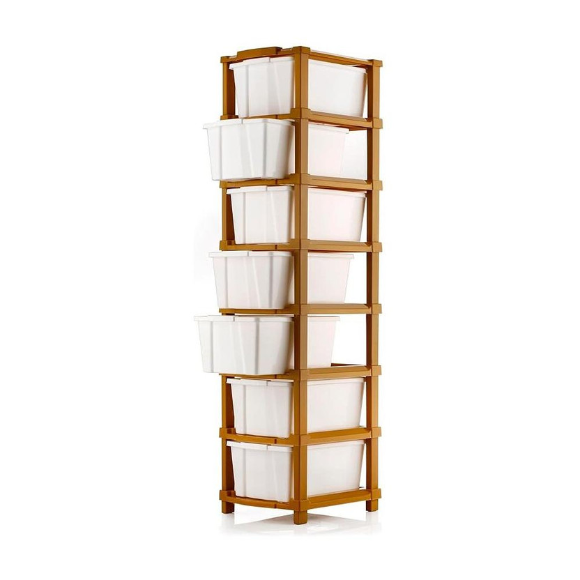 Prizam Prizam 7 Compartments Plastic Desk organizer(Brown, White) - Flipkart Deal
