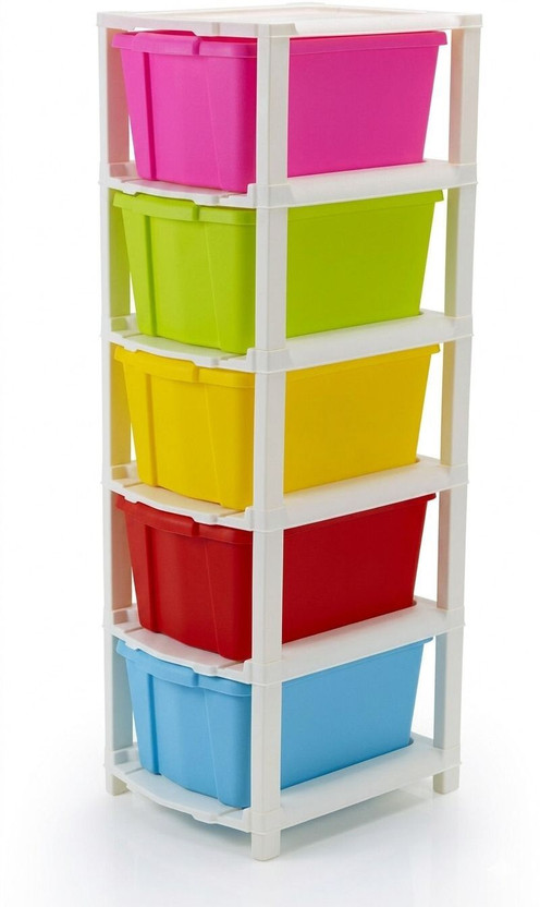 MAXTID 5 Layer Multicolor Modular Drawer Large Organizer for Office Hospital Parlour Drawer Divider(Plastic)
