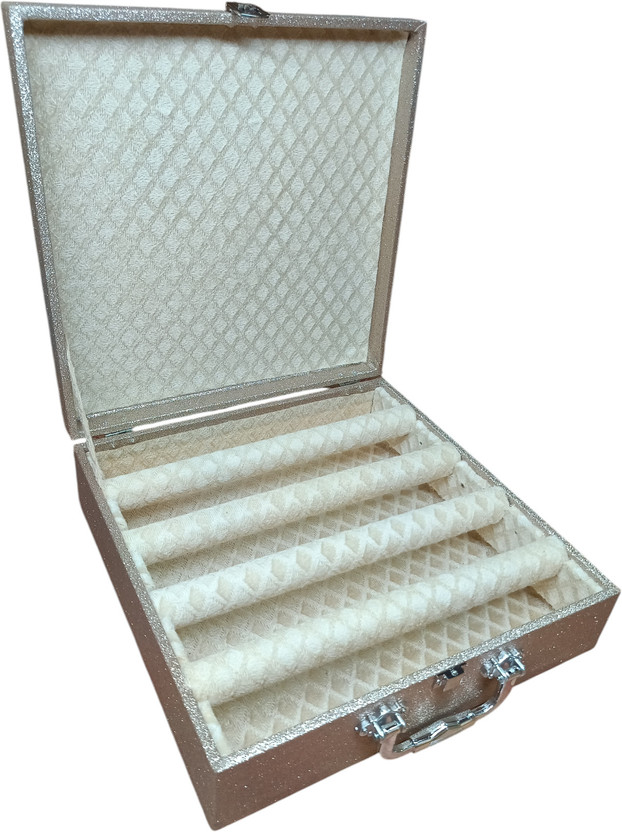 Packpro Solutions 4 Rod Brown Makeup Bangle Storage Vanity Case Fancy Bangle Box For Women D Lock Vanity Box Vanity Box(Brown)