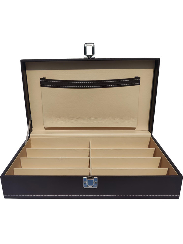 Lerexme SUNGLASSES USE FOR STORING SUNGLASSES Vanity Box(Brown)