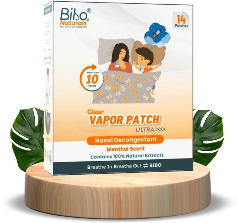 BIBO Clear Vapor Patch Ultra Naturally Ease Blocked Nose+Pack of 14