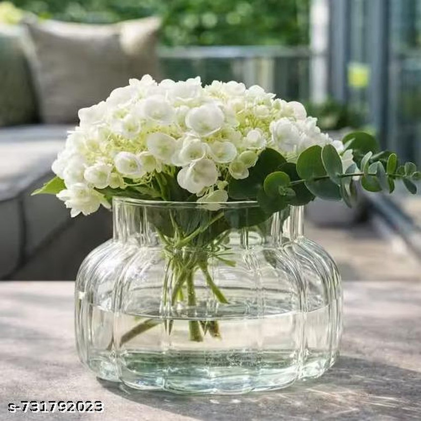 Neish TRIXY_PUMPKIN_VASE Glass Vase(8.8 inch, Clear)