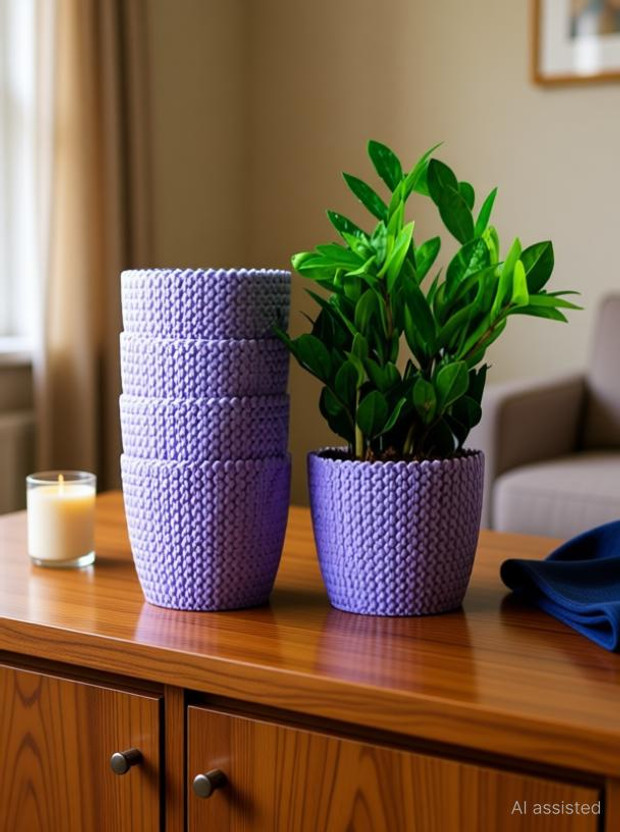 SNSHOPEE SNSHOPEE (Pack of 5) Plastic Vase(5.5 inch, Purple) - Flipkart Deal