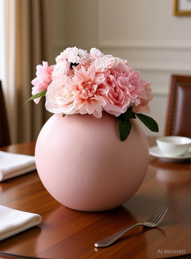 purezento Beautiful Ceramic Decorative Vases with Unique Quality for Home Decor. Ceramic Vase(6 inch, Pink)