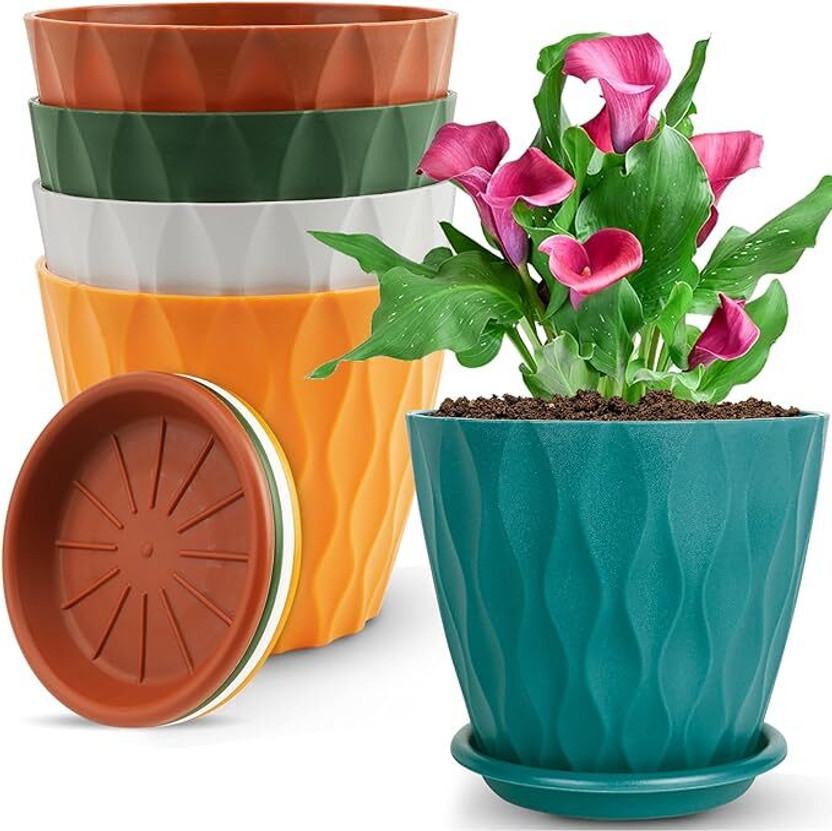 Growshiv Plastic Vase(7 inch, Multicolor)