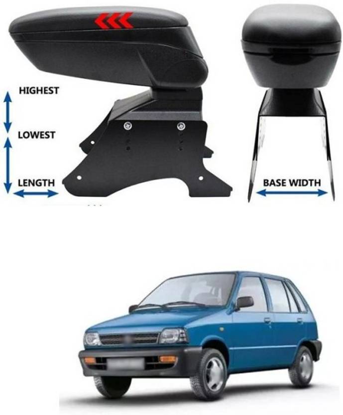 BHH Car Centre Console Hand Armrest Black For Maruti Swift Dzire Old