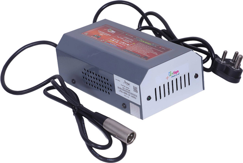 EVLIYA 48v 6A Auto Cutoff 58.8v / LED Indication Lithium Battery Charger XLR Round Pin 32 Ah Battery for All Vehicles