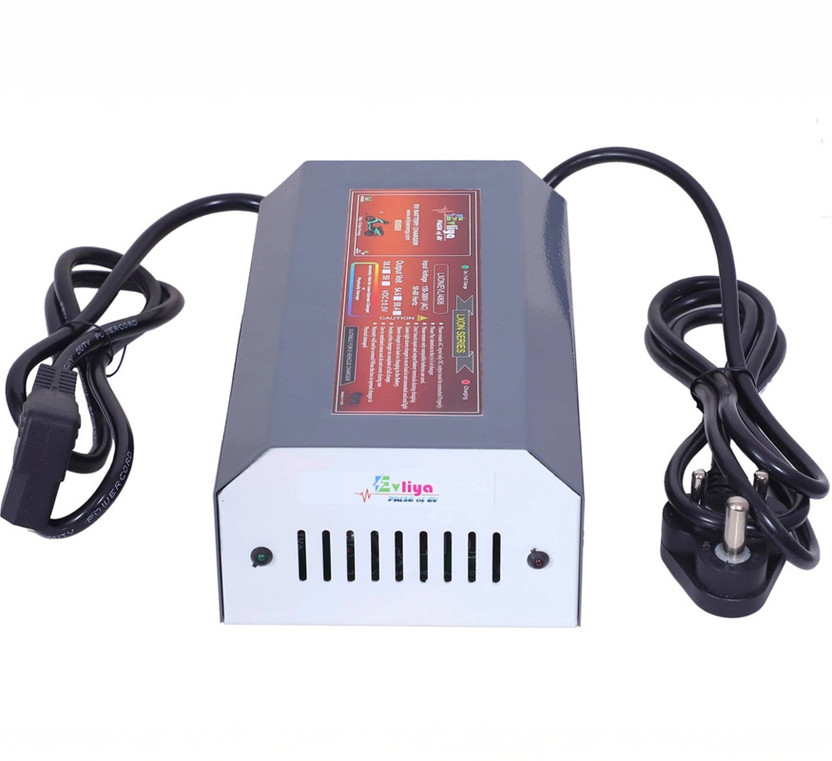 EVLIYA 48v 6amp Auto Cutoff 58.4v Fast Lithium-ion charger T-TYPE for E-Scooter 32 Ah Battery for All Vehicles