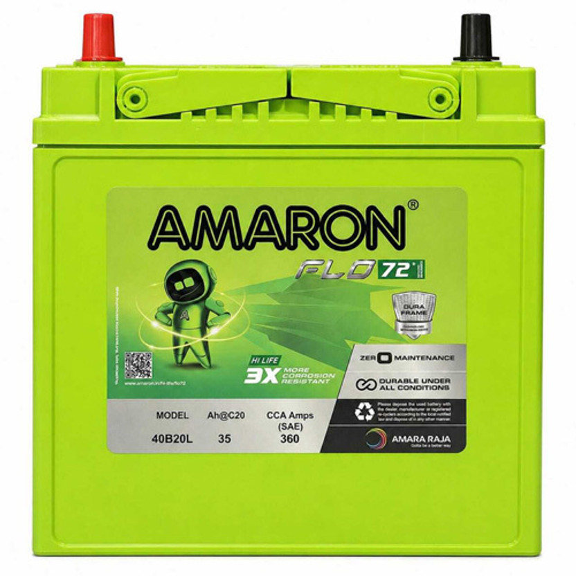 Amaron with Doorstep Installation 40B20L 40 Ah Battery for Car