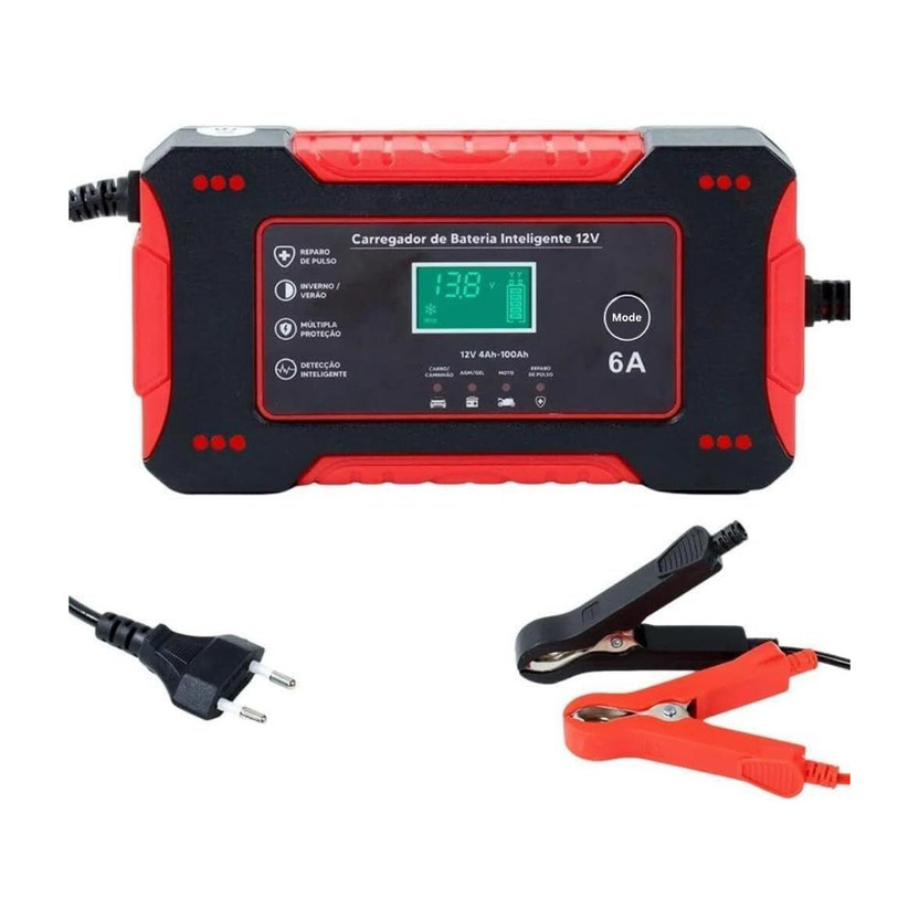 Star Work 12V 6A Smart Battery Charger for All Vehicles 120 Ah Battery for Car & Bike