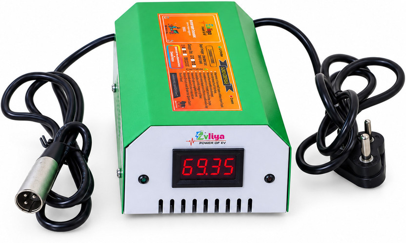 EVLIYA EVLIYA 60v 6A Auto Cutoff 69.35v With Display Charger XLR Round Pin for Electric Bike 32 Ah Battery for All Vehicles - Flipkart Deal