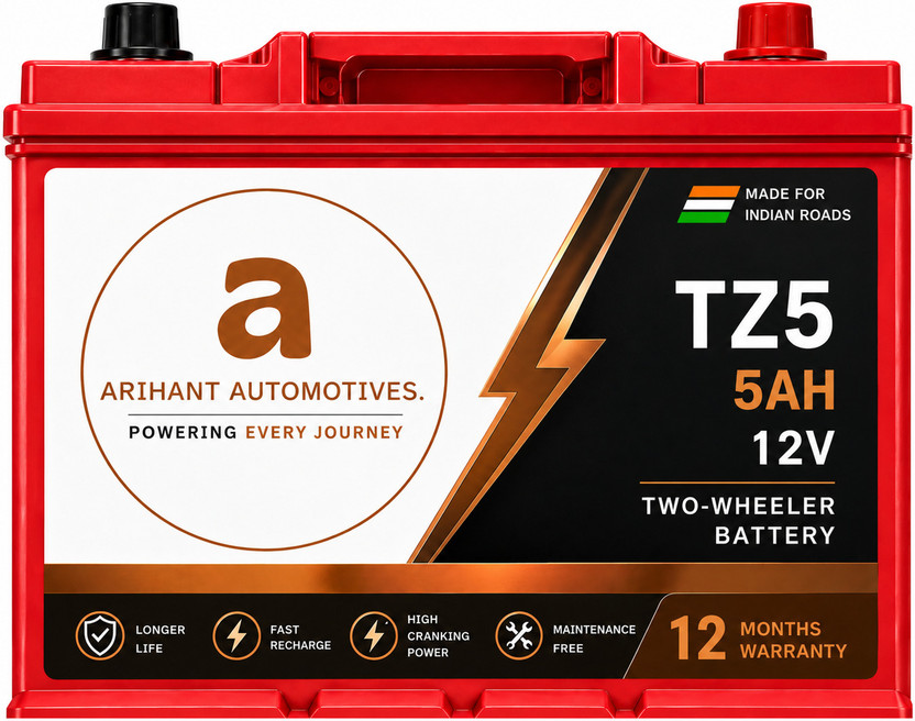 ArihantAutomotives TZ5 12V Two Wheeler Battery 5 Ah Battery for All Vehicles