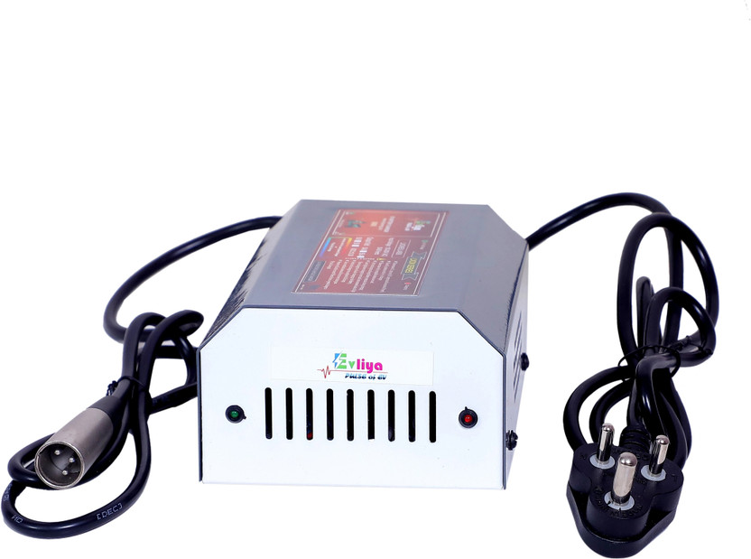 EVLIYA EV SCOOTY Charger 72V / 5A / 84V (XLR Round Pin) All 2 and 3 Wheelers 30 Ah Battery for All Vehicles