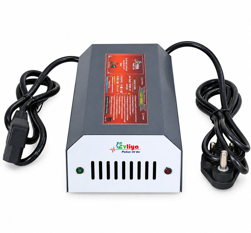 EVLIYA 48v 6amp Auto Cutoff 59v Fast Lithium-ion charger T-TYPE for E-Scooter 32 Ah Battery for All Vehicles