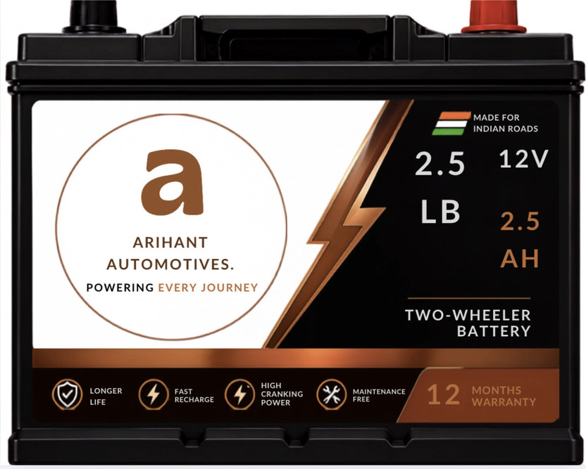 ArihantAutomotives 2.5LB 12V Two Wheeler Battery 2.5 Ah Battery for All Vehicles