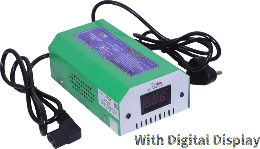 EVLIYA EV Scooty & Bike Fast Charger 72v 5A Cut-off 84v (T-Pin Connector) With Display 30 Ah Battery for All Vehicles