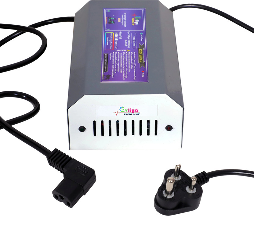 EVLIYA EV SCOOTY Charger 72V / 5A / 84V (3 PIN T-Type) All 2 and 3 Wheelers 36 Ah Battery for All Vehicles