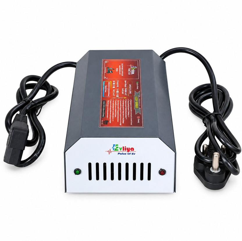 EVLIYA 48v 6amp Auto Cutoff 58.4v Fast Lithium-ion charger T-TYPE for E-Scooter 32 Ah Battery for All Vehicles