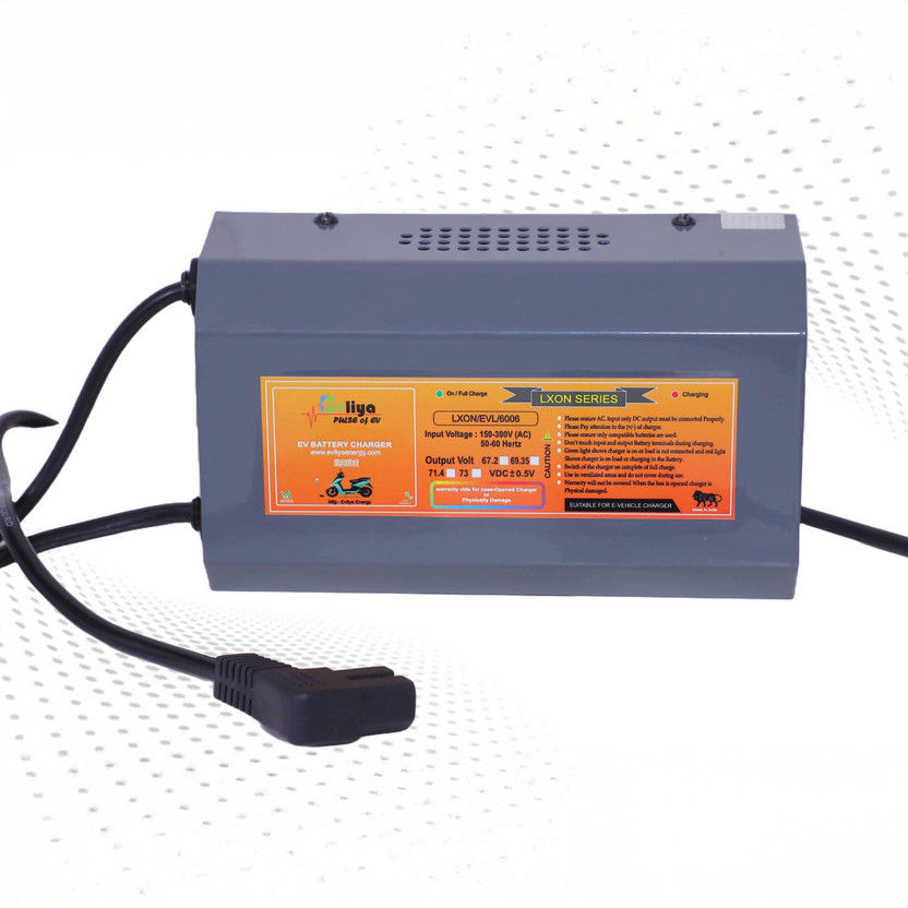 EVLIYA 60v 6amp Auto Cutoff 73v Fast Lithium-ion charger T-TYPE for E-Scooters 32 Ah Battery for All Vehicles