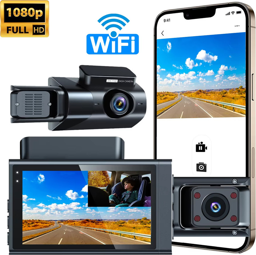 DNESHY DNESHY 4K 3 Ch Dashcam, ADAS, Built-in GPS, Touchscreen & Supports In-car Camera System Dashboard, In-car Camera System(3 Camera, Seamless loop recording) - Flipkart Deal